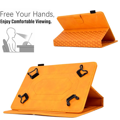 For 8.0 inch Universal Tablet Rhombus Embossed Leather Case(Khaki) - 8 inch by buy2fix | Online Shopping UK | buy2fix