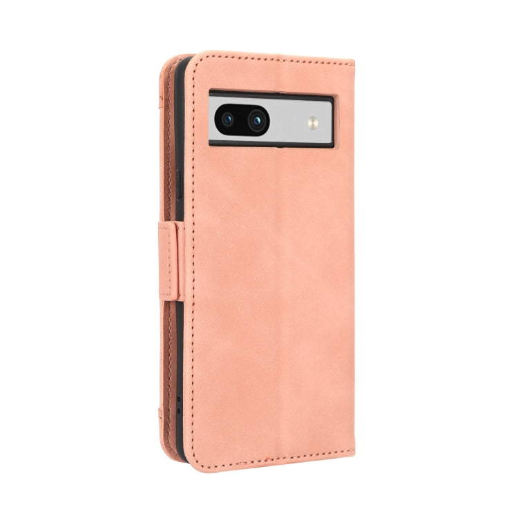 For Google Pixel 7a Skin Feel Calf Texture Card Slots Leather Phone Case(Pink) - Google Cases by buy2fix | Online Shopping UK | buy2fix