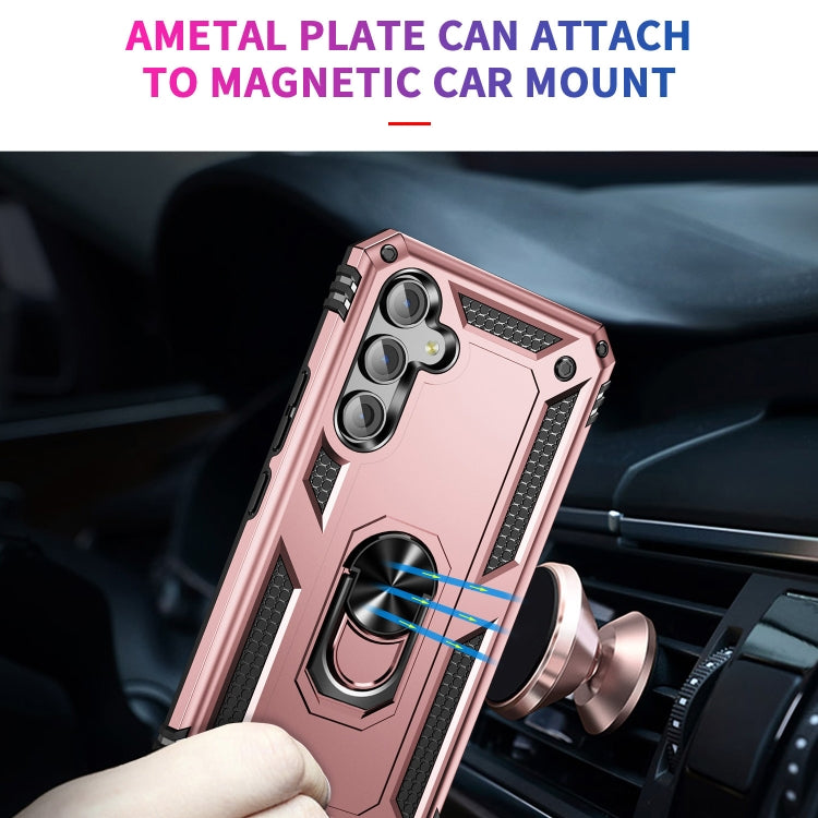 For Samsung Galaxy A54 Shockproof TPU + PC Phone Case with Holder(Rose Gold) - Galaxy Phone Cases by buy2fix | Online Shopping UK | buy2fix