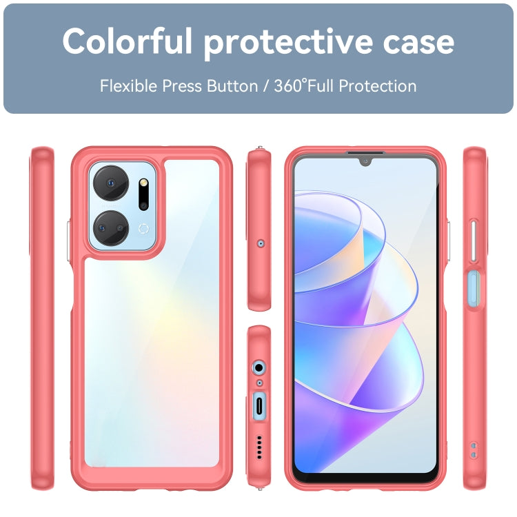 For Honor X7A Colorful Series Acrylic + TPU Phone Case(Red) - Honor Cases by buy2fix | Online Shopping UK | buy2fix