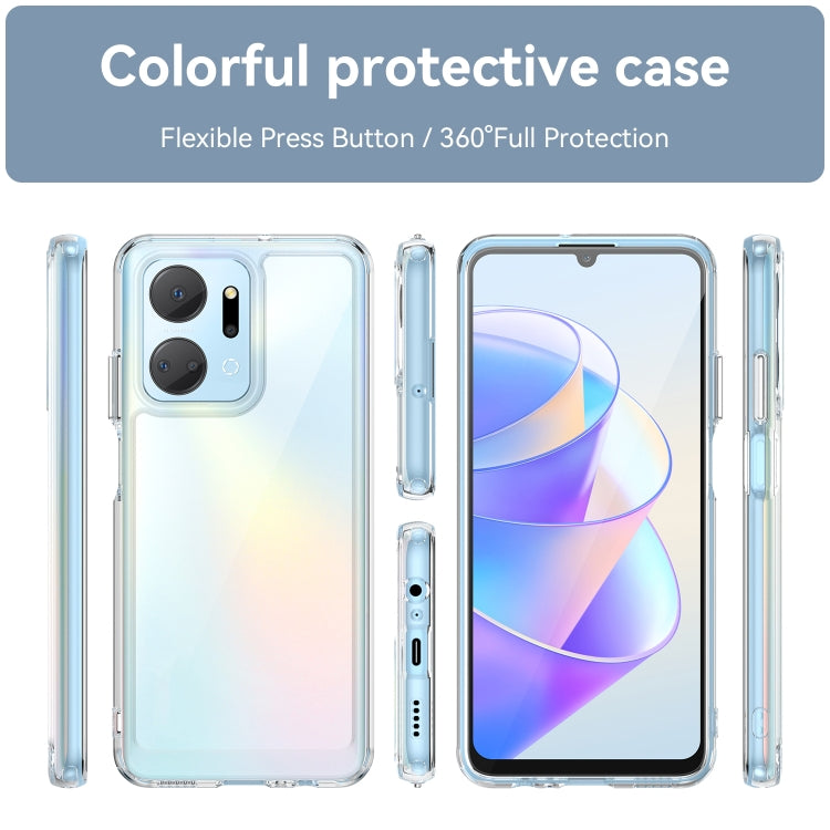 For Honor X7A Colorful Series Acrylic + TPU Phone Case(Transparent) - Honor Cases by buy2fix | Online Shopping UK | buy2fix