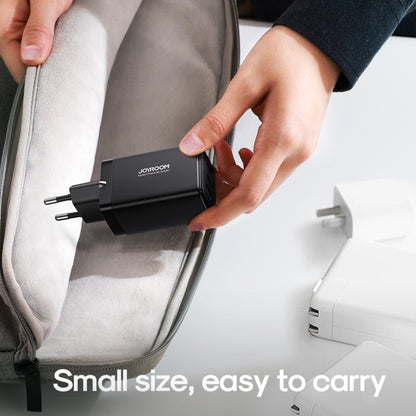 JOYROOM TCG01 GaN Ultra 65W 2 Type-C + 1 USB Fast Charger with 1.2m Type-C Cable, Plug:EU Plug(Black) -  by JOYROOM | Online Shopping UK | buy2fix