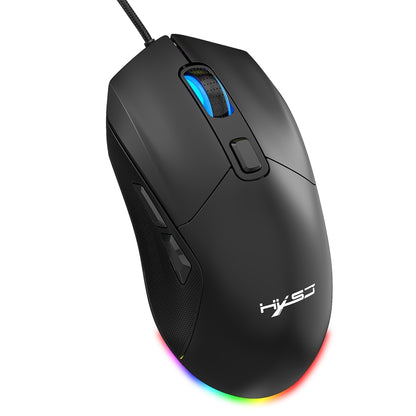 HXSJ X300 7200DPI RGB Backlight Interchangeable Back Cover Hole Gaming Wired Mouse(Black) -  by HXSJ | Online Shopping UK | buy2fix