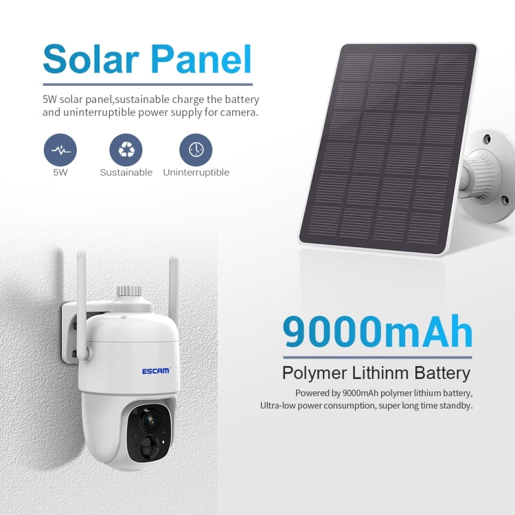 ESCAM G24 3MP WiFi Smart Night Vision Two-way Voice Intercom Solar Camera Support Full HD AI Recognition PIR Alarm - Security by ESCAM | Online Shopping UK | buy2fix