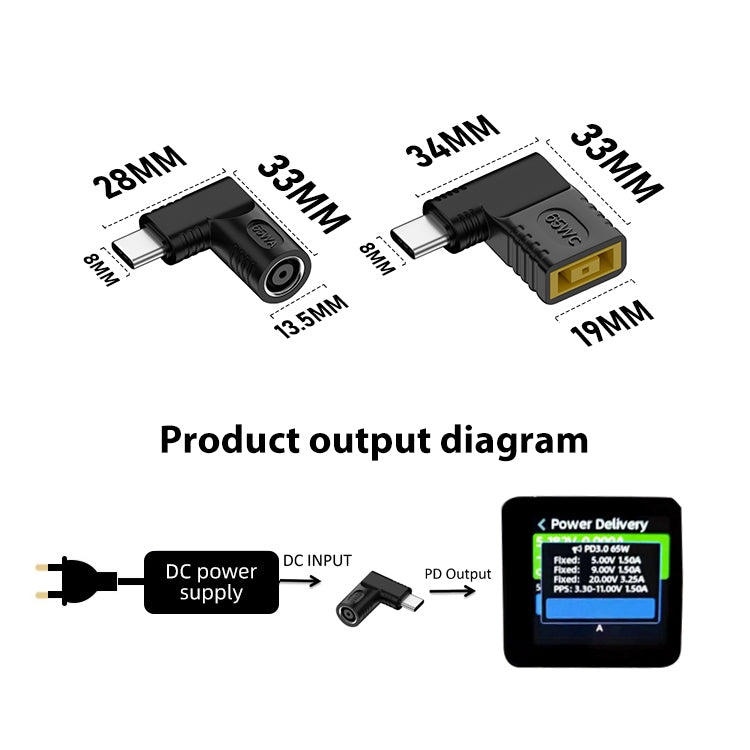 6.5x1.4mm 65W DC Input to USB-C / Type-C PD Power Adapter - Computer & Networking by buy2fix | Online Shopping UK | buy2fix