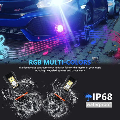 EV23 1 Pair H10 60W / 15000LM / DC 9-16V IP68 Waterproof Car RGB Fog Light - In Car by buy2fix | Online Shopping UK | buy2fix