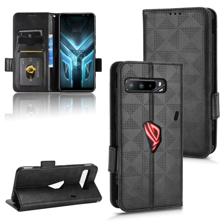 For Asus ROG Phone 3 Strix / 3 ZS661KL Symmetrical Triangle Leather Phone Case(Black) - ASUS Cases by buy2fix | Online Shopping UK | buy2fix