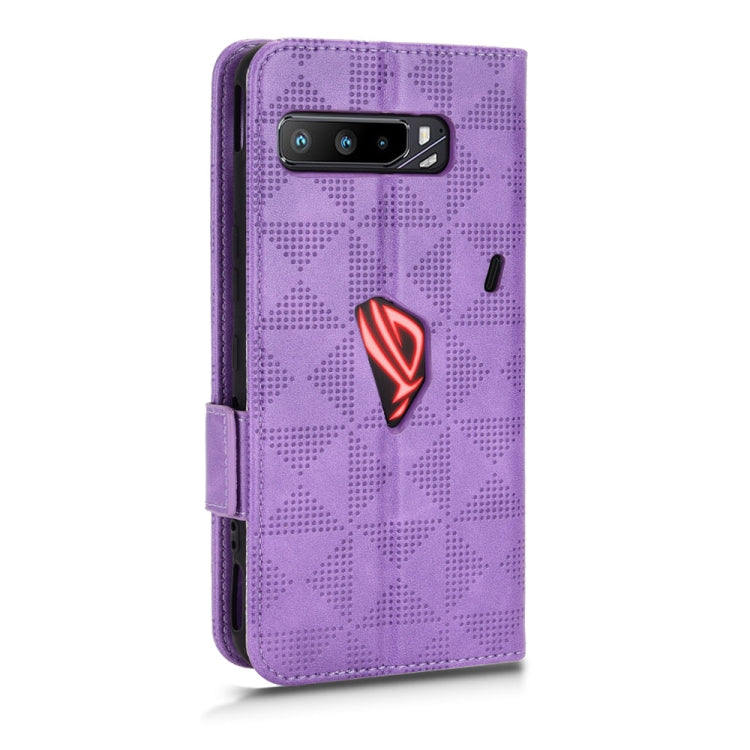 For Asus ROG Phone 3 Strix / 3 ZS661KL Symmetrical Triangle Leather Phone Case(Purple) - ASUS Cases by buy2fix | Online Shopping UK | buy2fix