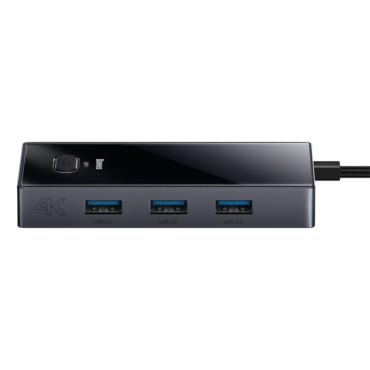 Baseus WKYY030213 6 in 1 USB-C / Type-C to USB3.0x3+HDMI+PD+RJ45 HUB Adapter(Space Grey) - Computer & Networking by Baseus | Online Shopping UK | buy2fix