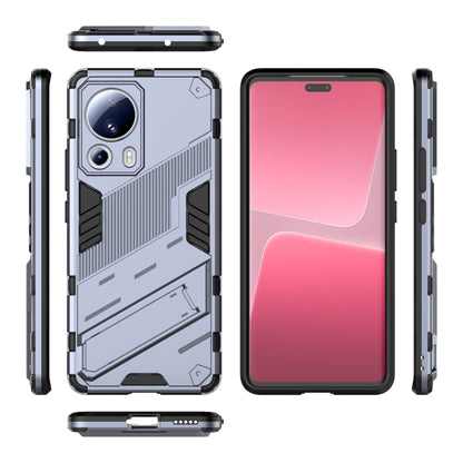 For Xiaomi 13 Lite Punk Armor 2 in 1 PC + TPU Shockproof Phone Case with Holder(Grey) - 13 Lite Cases by buy2fix | Online Shopping UK | buy2fix