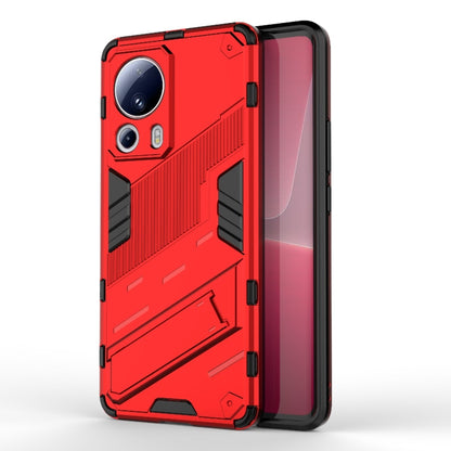 For Xiaomi 13 Lite Punk Armor 2 in 1 PC + TPU Shockproof Phone Case with Holder(Red) - 13 Lite Cases by buy2fix | Online Shopping UK | buy2fix