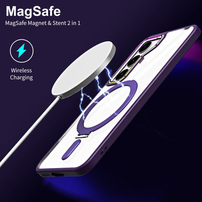 For Samsung Galaxy S23+ 5G MagSafe Magnetic Invisible Holder Phone Case(Dark Purple) - Galaxy S23+ 5G Cases by buy2fix | Online Shopping UK | buy2fix