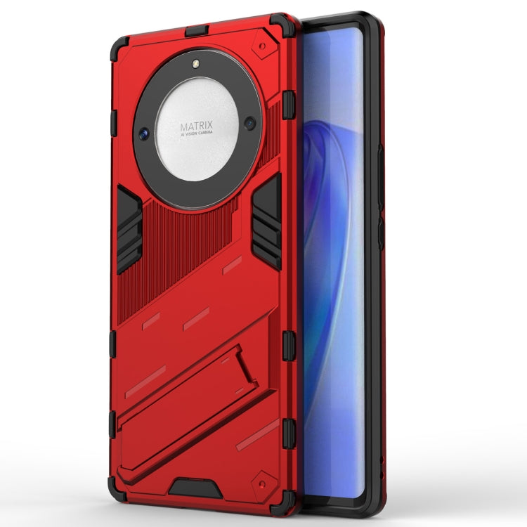 For Honor X9a/X40 5G/Magic5 Lite Punk Armor PC + TPU Phone Case with Holder(Red) - Honor Cases by buy2fix | Online Shopping UK | buy2fix