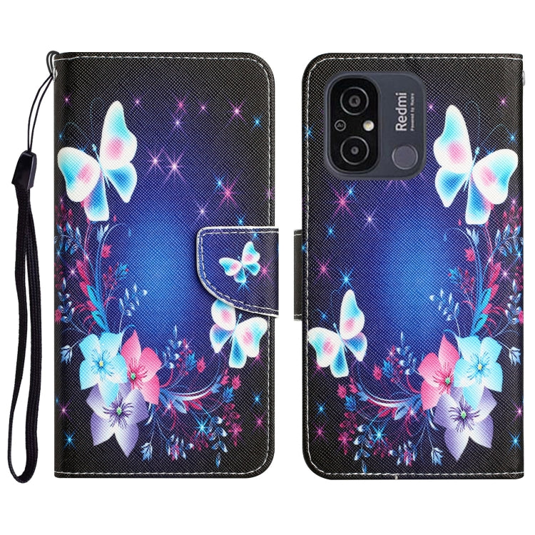 For Xiaomi Redmi 12C Colored Drawing Leather Phone Case(Butterfly) - Xiaomi Cases by buy2fix | Online Shopping UK | buy2fix