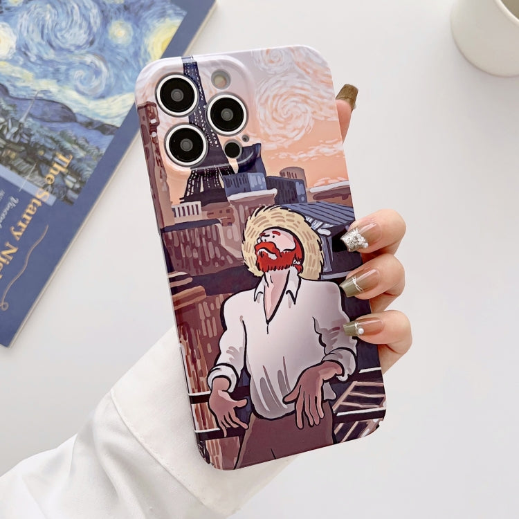 For iPhone 14 Precise Hole Oil Painting Glossy PC Phone Case(Tower) - iPhone 14 Cases by buy2fix | Online Shopping UK | buy2fix