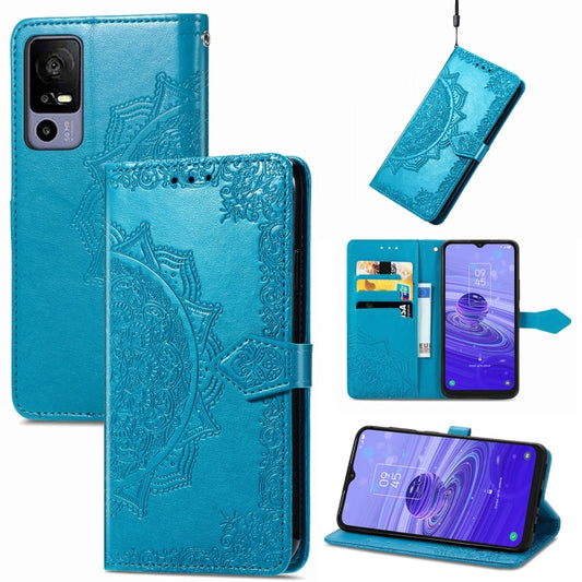 For TCL 40R Mandala Flower Embossed Leather Phone Case(Blue) - More Brand by buy2fix | Online Shopping UK | buy2fix