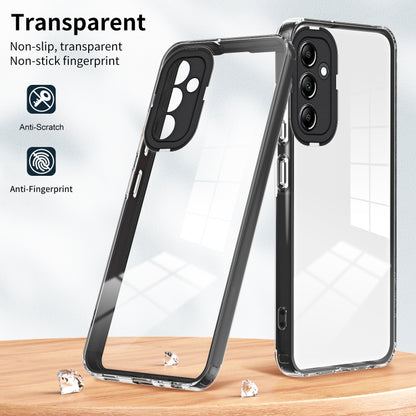 For Samsung Galaxy M14 5G 3 in 1 Clear TPU Color PC Frame Phone Case(Black) - Galaxy Phone Cases by buy2fix | Online Shopping UK | buy2fix