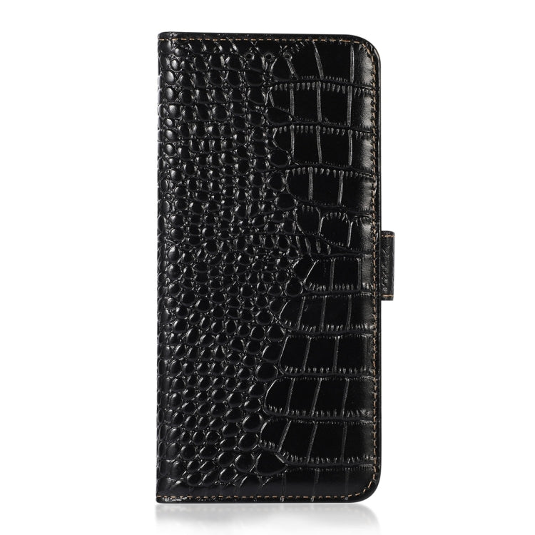 For Nokia C32 4G Crocodile Top Layer Cowhide Leather Phone Case(Black) - Nokia Cases by buy2fix | Online Shopping UK | buy2fix