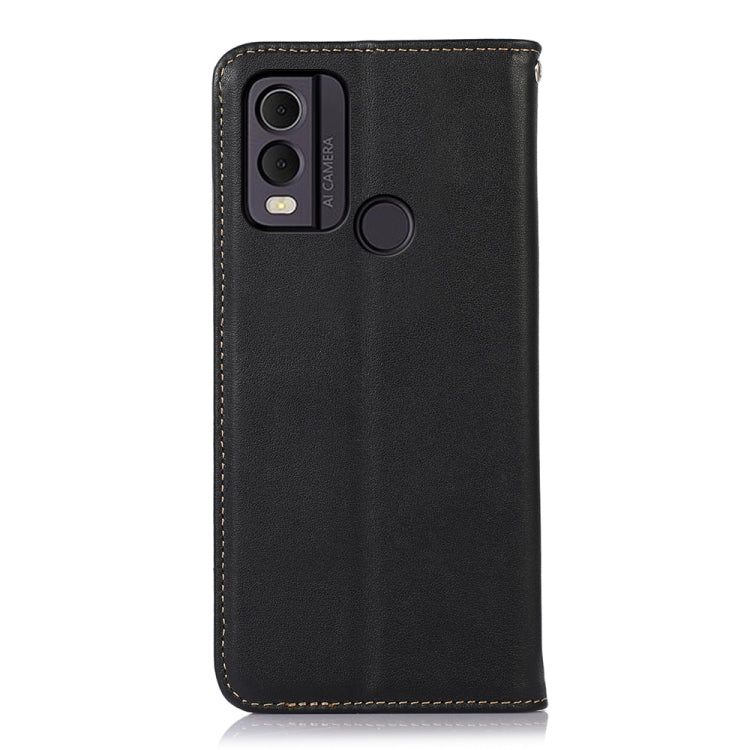 For Nokia C22 4G KHAZNEH Nappa Top Layer Cowhide Leather Phone Case(Black) - Nokia Cases by buy2fix | Online Shopping UK | buy2fix