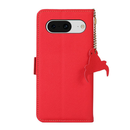 For Google Pixel 8 Side-Magnetic TJ Genuine Leather RFID Phone Case(Red) - Google Cases by buy2fix | Online Shopping UK | buy2fix