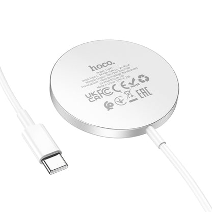 hoco CW47 Original Series 15W Magsafe Magnetic Wireless Fast Charging Charger(Silver) - Wireless Charger by hoco | Online Shopping UK | buy2fix