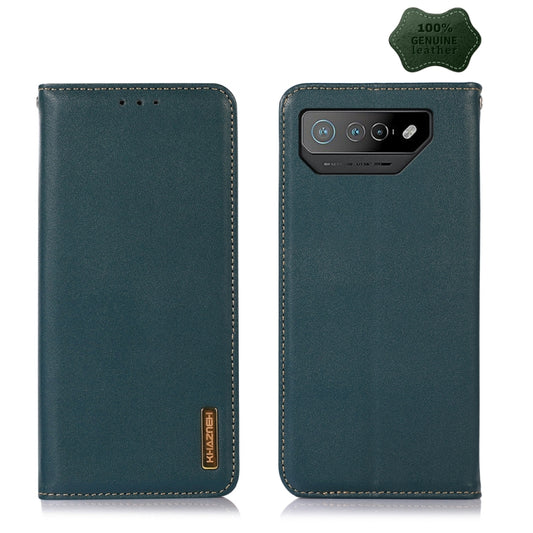For Asus ROG Phone 7 KHAZNEH Nappa Top Layer Cowhide Leather Phone Case(Green) - ASUS Cases by buy2fix | Online Shopping UK | buy2fix