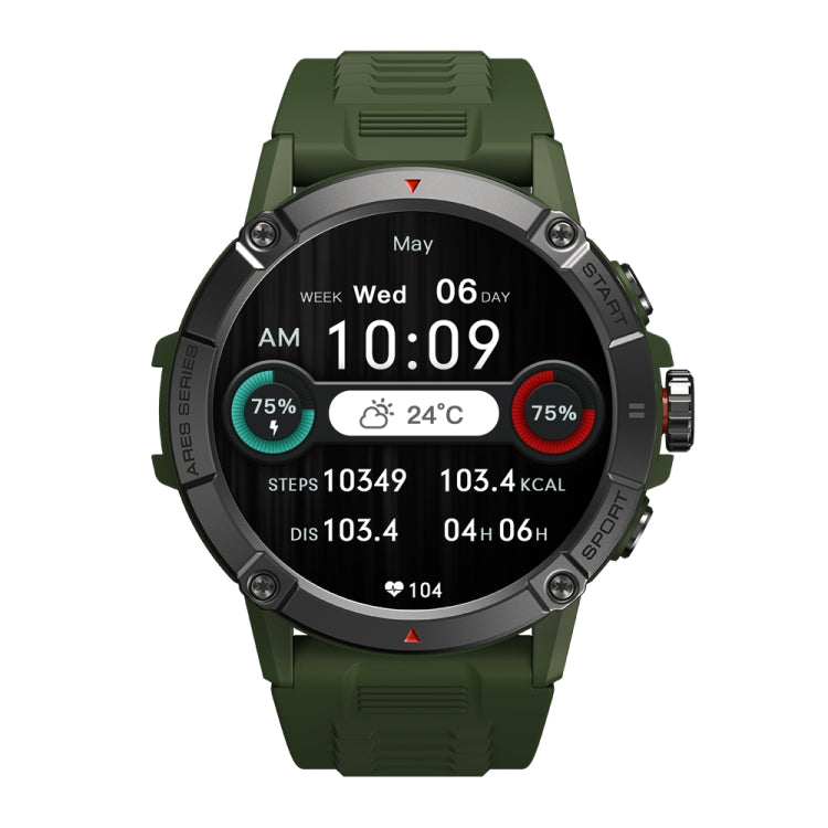 Zeblaze Ares 3 1.52 inch IPS Screen Smart Watch Supports Health Monitoring / Voice Calls(Wild Green) -  by Zeblaze | Online Shopping UK | buy2fix