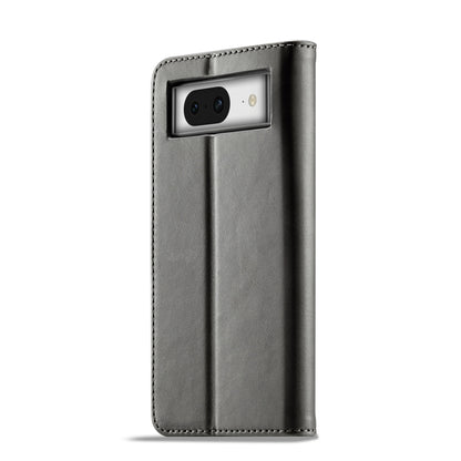 For Google Pixel 8 LC.IMEEKE Calf Texture Horizontal Flip Leather Phone Case(Grey) - Google Cases by LC.IMEEKE | Online Shopping UK | buy2fix