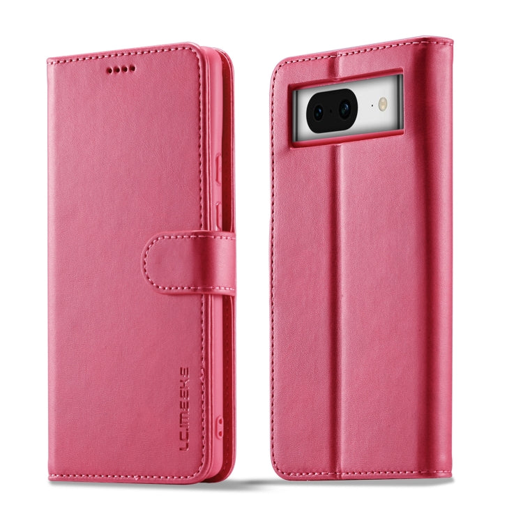 For Google Pixel 7a LC.IMEEKE Calf Texture Flip Leather Phone Case(Red) - Google Cases by LC.IMEEKE | Online Shopping UK | buy2fix