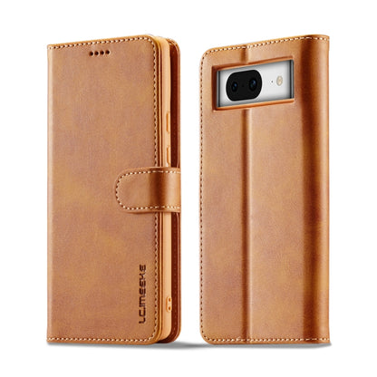 For Google Pixel 7a LC.IMEEKE Calf Texture Horizontal Flip Leather Phone Case(Yellow) - Google Cases by LC.IMEEKE | Online Shopping UK | buy2fix