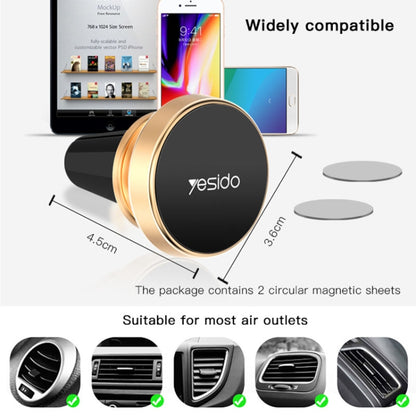 Yesido C57 Car Air Vent Magnetic Phone Holder(Black) -  by Yesido | Online Shopping UK | buy2fix