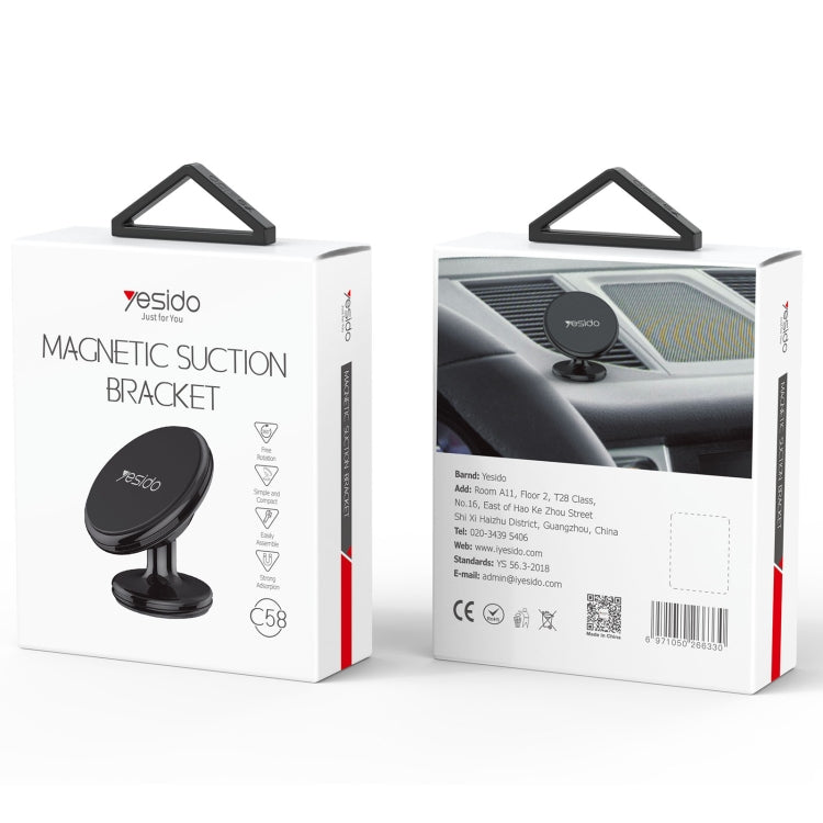 Yesido C58 Car Magnetic Suction Phone Holder(Black) -  by Yesido | Online Shopping UK | buy2fix