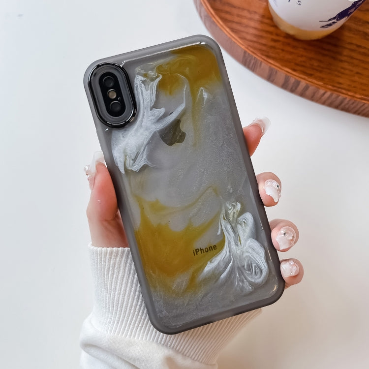 For iPhone X / XS Oil Painting Electroplating TPU Phone Case(Grey) - More iPhone Cases by buy2fix | Online Shopping UK | buy2fix