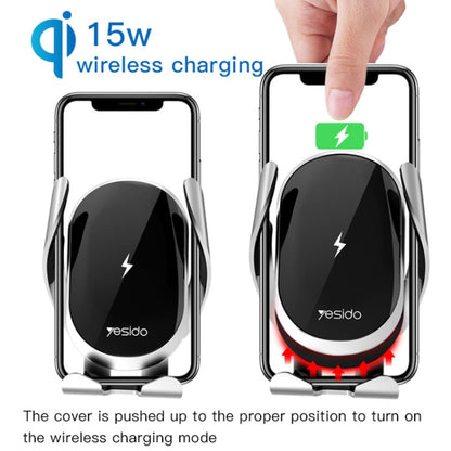 Yesido C78 Car Automatic Clamping 15W Qi Wireless Charger Phone Holder(Black) -  by Yesido | Online Shopping UK | buy2fix