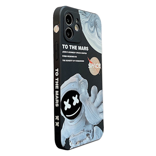 For iPhone XR Martian Astronaut Pattern Shockproof Phone Case(Black) - More iPhone Cases by buy2fix | Online Shopping UK | buy2fix