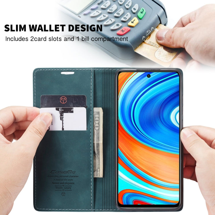 For Xiaomi Redmi Note 9 Pro/Note 9 Pro Max/Note 9s CaseMe 013 Multifunctional Horizontal Flip Leather Case, with Card Slot & Holder & Wallet(Blue) - Xiaomi Cases by CaseMe | Online Shopping UK | buy2fix