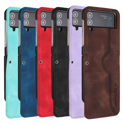 For Samsung Galaxy Z Flip4 5G Heart Pattern Skin Feel Leather Phone Case(Royal Blue) - Galaxy Z Flip4 5G Cases by buy2fix | Online Shopping UK | buy2fix