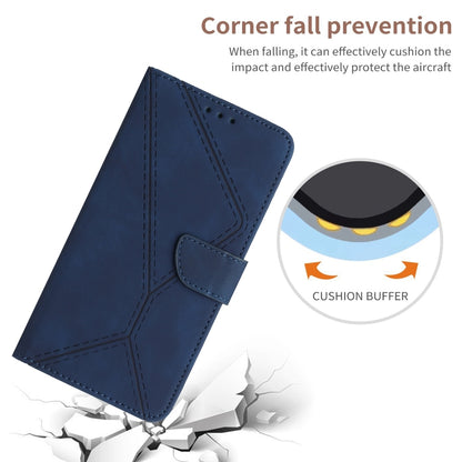 For Xiaomi POCO M5 / M4 5G Stitching Embossed Leather Phone Case(Blue) - Xiaomi Cases by buy2fix | Online Shopping UK | buy2fix