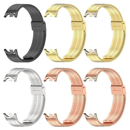 For Xiaomi Mi Band 8 / 9 / 9 NFC Mijobs Stainless Steel Metal Watch Band(Rose Gold+Light Gold) - Watch Bands by MIJOBS | Online Shopping UK | buy2fix