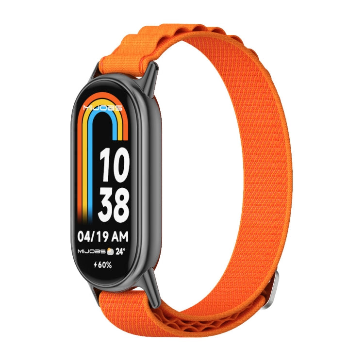 For Xiaomi Mi Band 8 / 9 / 9 NFC Mijobs Nylon Breathable Watch Band(Orange Black) - Watch Bands by MIJOBS | Online Shopping UK | buy2fix