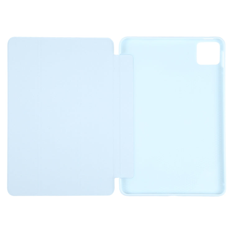 For Xiaomi Pad 6 / Pad 6 Pro Three-fold Holder Flip Tablet Leather Case(Sky Blue) -  by buy2fix | Online Shopping UK | buy2fix