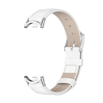 For Xiaomi Mi Band 8 / 9 / 9 NFC Mijobs Genuine Leather Watch Band(White Silver) - Watch Bands by MIJOBS | Online Shopping UK | buy2fix