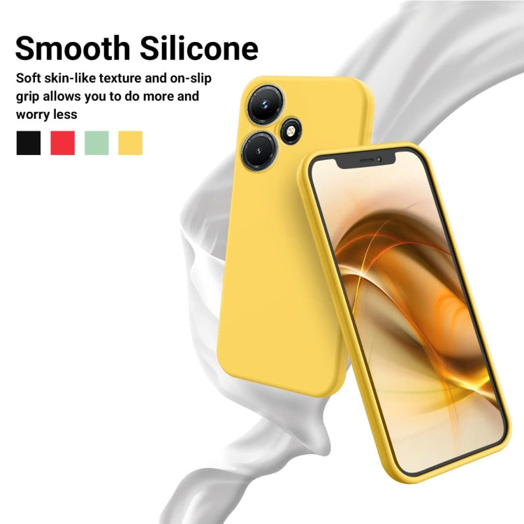 For Infinix Hot 30i Pure Color Liquid Silicone Shockproof Phone Case(Yellow) - Infinix Cases by buy2fix | Online Shopping UK | buy2fix