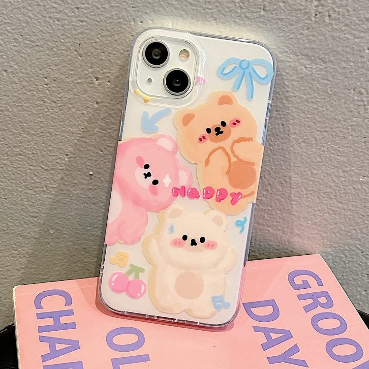 For iPhone 12 Pro IMD Cute Animal Pattern Phone Case(Bear) - iPhone 12 / 12 Pro Cases by buy2fix | Online Shopping UK | buy2fix