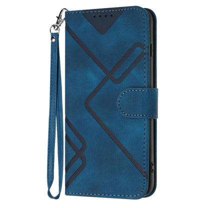 For Samsung Galaxy Note20 Ultra Line Pattern Skin Feel Leather Phone Case(Royal Blue) - Galaxy Note20 Ultra Cases by buy2fix | Online Shopping UK | buy2fix