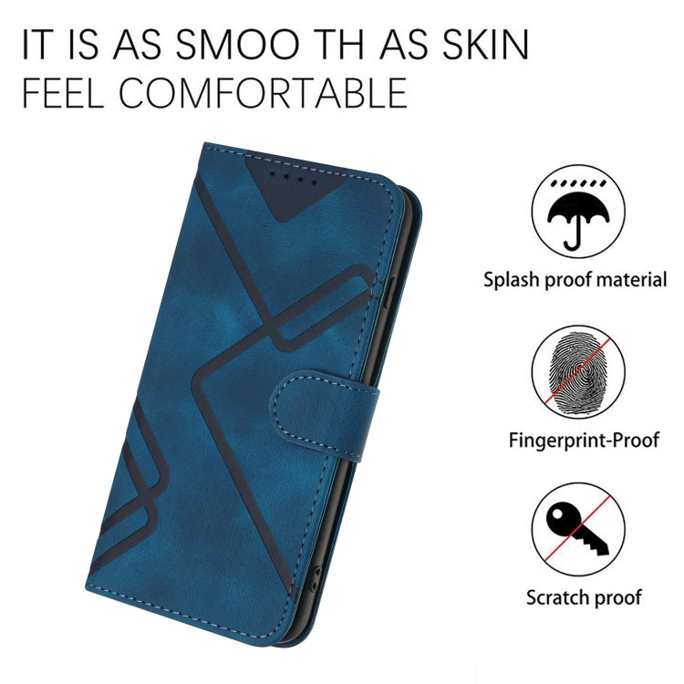 For Samsung Galaxy S23+ 5G Line Pattern Skin Feel Leather Phone Case(Royal Blue) - Galaxy S23+ 5G Cases by buy2fix | Online Shopping UK | buy2fix