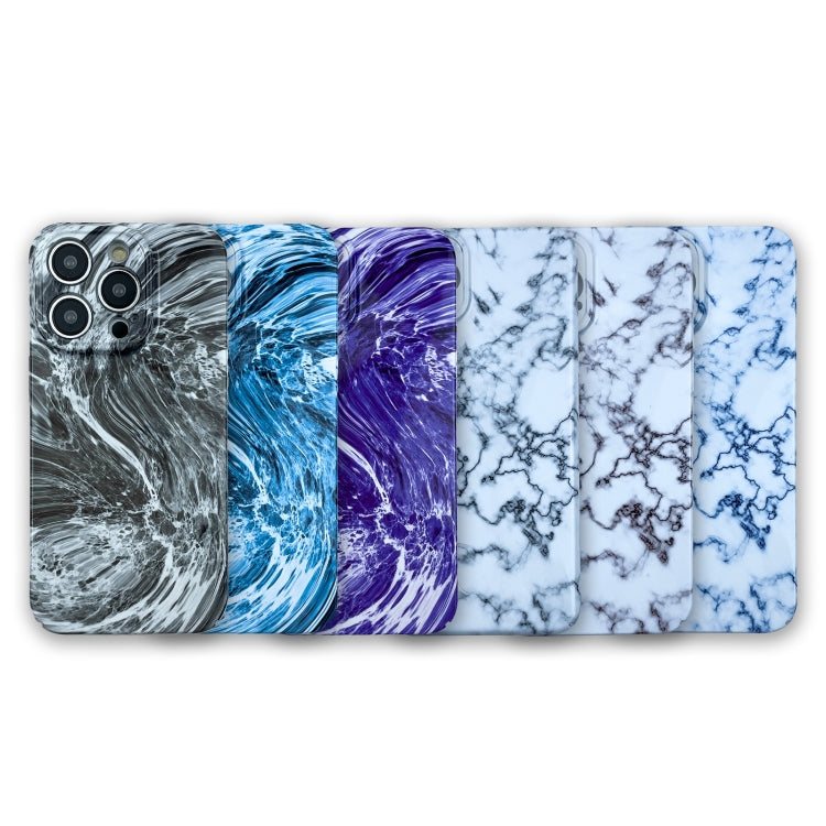 For iPhone 12 Pro Marble Pattern Phone Case(Purple White) - iPhone 12 / 12 Pro Cases by buy2fix | Online Shopping UK | buy2fix