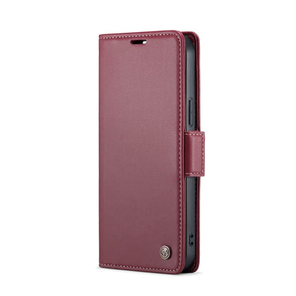 For iPhone 12 / 12 Pro CaseMe 023 Butterfly Buckle Litchi Texture RFID Anti-theft Leather Phone Case(Wine Red) - iPhone 12 / 12 Pro Cases by CaseMe | Online Shopping UK | buy2fix