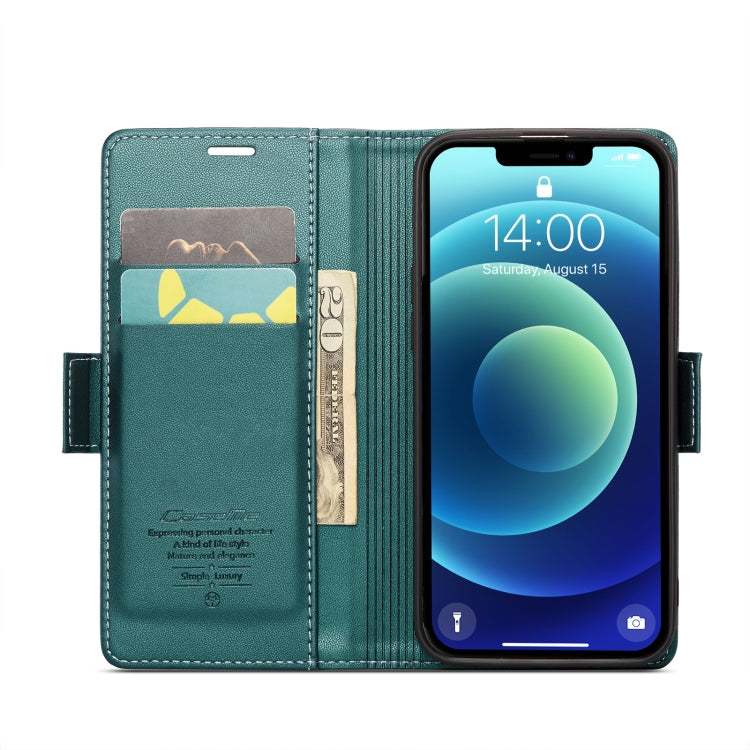 For iPhone 12 mini CaseMe 023 Butterfly Buckle Litchi Texture RFID Anti-theft Leather Phone Case(Pearly Blue) - iPhone 12 mini Cases by CaseMe | Online Shopping UK | buy2fix