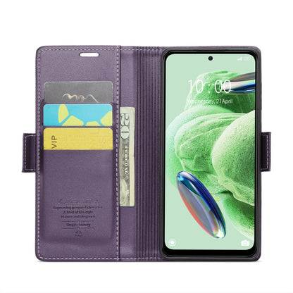For Xiaomi Poco X5 5G/Redmi Note 12 5G Global CaseMe 023 Butterfly Buckle Litchi Texture RFID Anti-theft Leather Phone Case(Pearly Purple) - Xiaomi Cases by CaseMe | Online Shopping UK | buy2fix